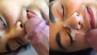 Muslim gf ne blowjob dekar cum face par girwaya